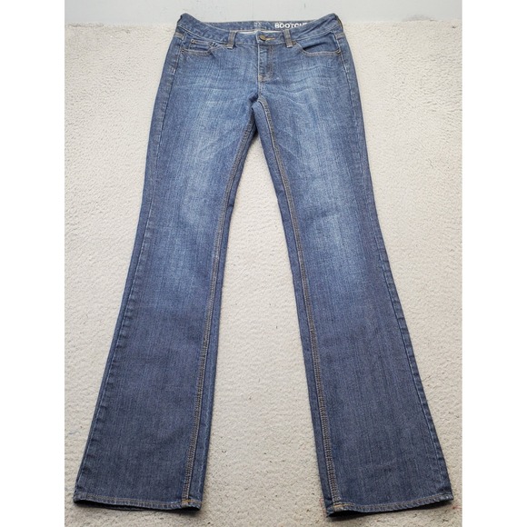 NY&C Denim - NY&C Curvy Bootcut Jeans Womens 4T Blue Denim Faded Stretch Low Rise Whiskered